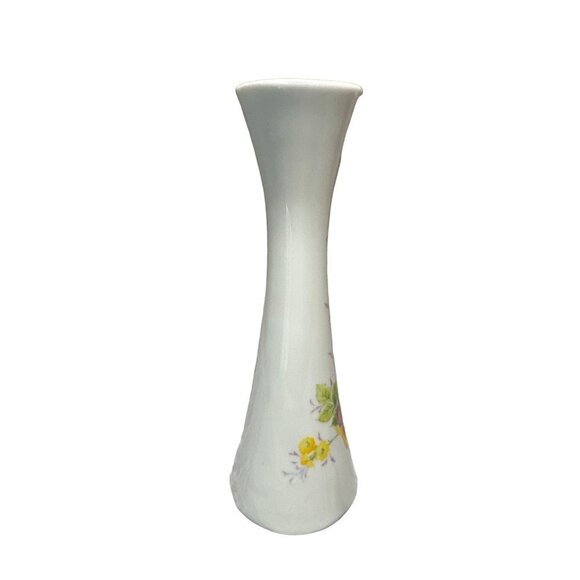 Toscany Collection Vase Bud Porcelain Delicate Flowers & Stems Purple Yellow - Picture 4 of 7